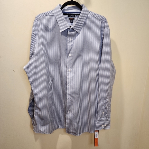 APT. 9 SLIM FIT 100% cotton Men's Stripes Button Down Long Sleeves Shirt size XL - Picture 1 of 10